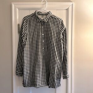 JJill gingham black and white tunic. Size LT